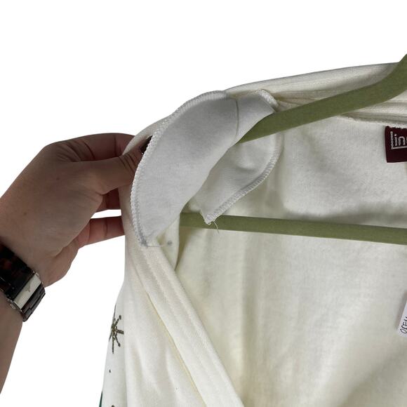 Linda Lori Vintage 90s 80s Deadstock Christmas Sweater Cardigan Oversized OSFM - Picture 9 of 13